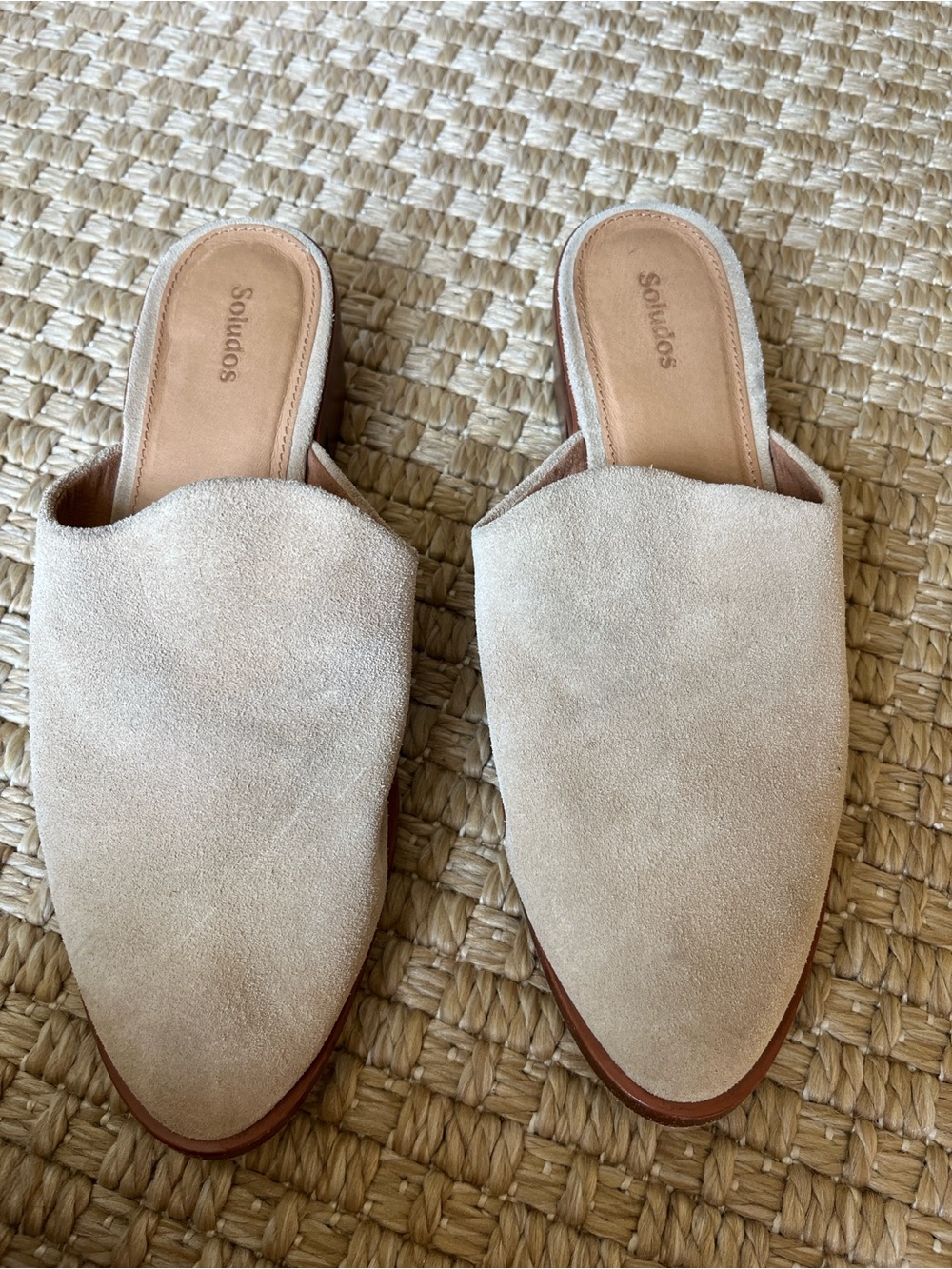 Soludos Women’s Slip-On Mules in Light Taupe Suede
